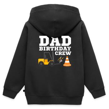 Papa Geburtstag Crew Konstruktion Thema - Kinder Premium Organic Zip Hoodie - Schwarz - Hinten - AI Model Kid Male (0cm)