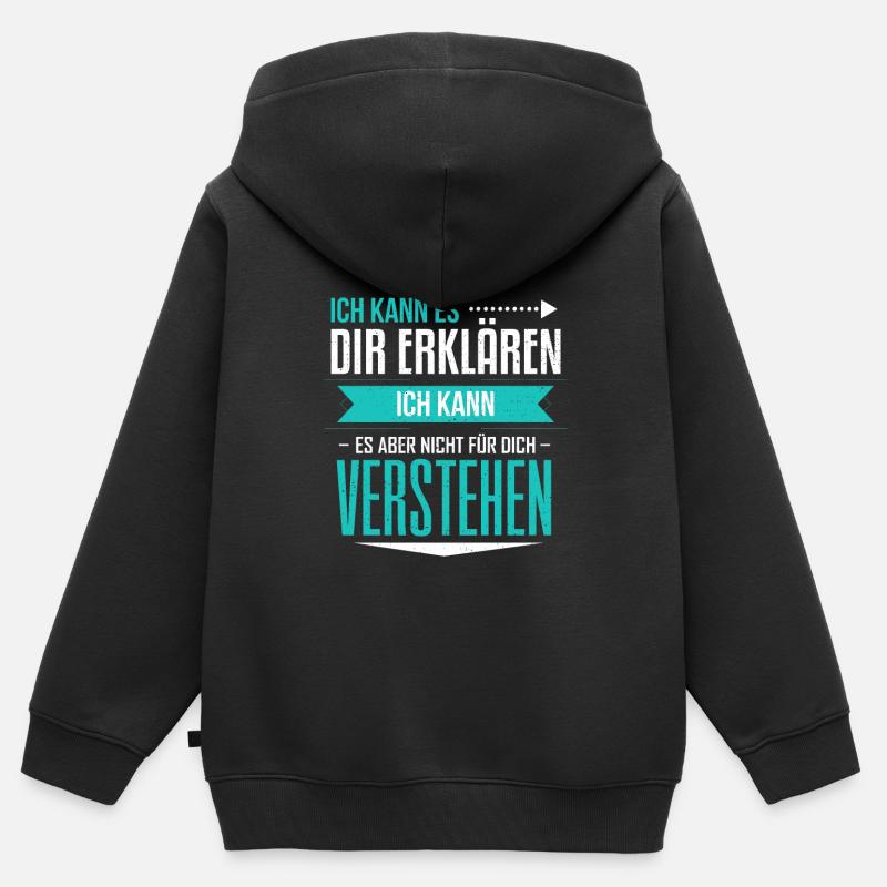 Je peux vous l’expliquer / Je ne peux pas l’expliquer pour vous - Sweat Premium à capuche zippé enfant bio - noir