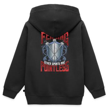 Fechten Andere Sportarten Sind Sinnlos Fechter - Kinder Premium Organic Zip Hoodie - Schwarz - Hinten - AI Model Kid Male (0cm)