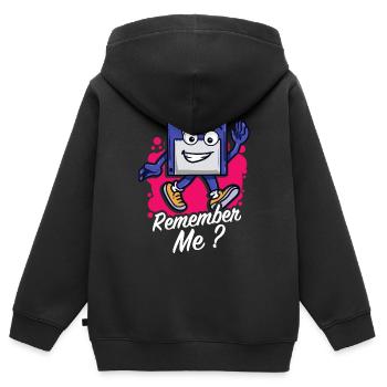 Programmeur Retro-diskette Disquette - Sweat Premium à capuche zippé enfant bio - noir - Dos - AI Model Kid Male (0cm)