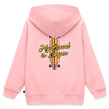 Mein Board Ist Longboarder - Kinder Premium Organic Zip Hoodie - Rosa - Hinten - AI Model Kid Female (0cm)