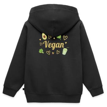 Avocado Heart Vegetable Vegetarian Vegan - Kinder Premium Organic Zip Hoodie - Schwarz - Hinten - AI Model Kid Male (0cm)
