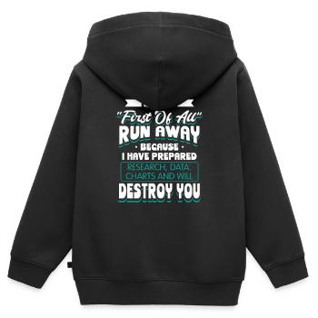 Rede Und Debatte Debattierer - Kinder Premium Organic Zip Hoodie - Schwarz - Hinten - AI Model Kid Male (0cm)