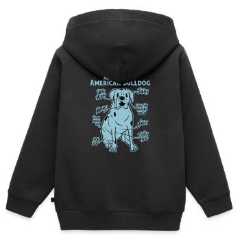 Anatomie d’un bouledogue américain - Sweat Premium à capuche zippé enfant bio - noir - Dos - AI Model Kid Male (0cm)