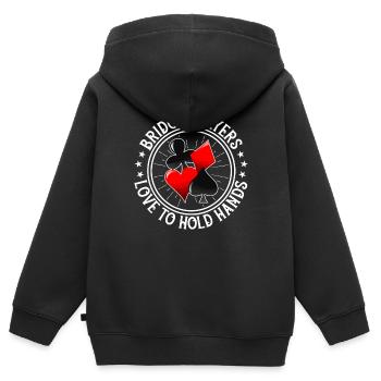 Jeu de cartes Bridge Player - Sweat Premium à capuche zippé enfant bio - noir - Dos - AI Model Kid Male (0cm)