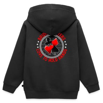 Jeu de cartes Bridge Player - Sweat Premium à capuche zippé enfant bio - noir - Dos - AI Model Kid Male (0cm)