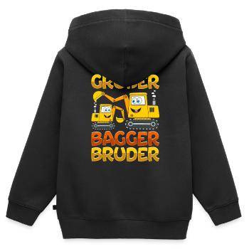 Ich werde ein Großer Bruder 2023 - Kinder Premium Organic Zip Hoodie - Schwarz - Hinten - AI Model Kid Male (0cm)