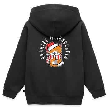 Haarige weihnachten - Kinder Premium Organic Zip Hoodie - Schwarz - Hinten - AI Model Kid Male (0cm)