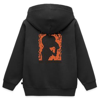 Dead Inside But Caffeinated Halloween Coffee - Kinder Premium Organic Zip Hoodie - Schwarz - Hinten - AI Model Kid Male (0cm)