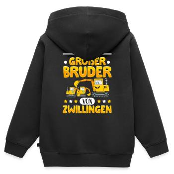 Ich werde ein Großer Bruder 2023 - Kinder Premium Organic Zip Hoodie - Schwarz - Hinten - AI Model Kid Male (0cm)