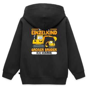 Ich werde ein Großer Bruder 2023 - Kinder Premium Organic Zip Hoodie - Schwarz - Hinten - AI Model Kid Male (0cm)