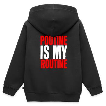 La poutine est ma routine 2 - Sweat Premium à capuche zippé enfant bio - noir - Dos - AI Model Kid Male (0cm)