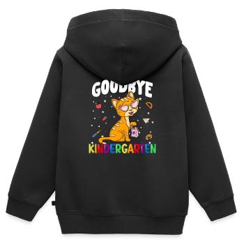 Goodbye Kindergarten Kätzchen Einschulung Schule - Kinder Premium Organic Zip Hoodie - Schwarz - Hinten - AI Model Kid Male (0cm)