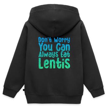 Don't Worry You Can Always Eat Lentils 4 - Kinder Premium Organic Zip Hoodie - Schwarz - Hinten - AI Model Kid Male (0cm)