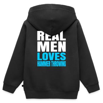 Lancer de marteau - Sweat Premium à capuche zippé enfant bio - noir - Dos - AI Model Kid Male (0cm)