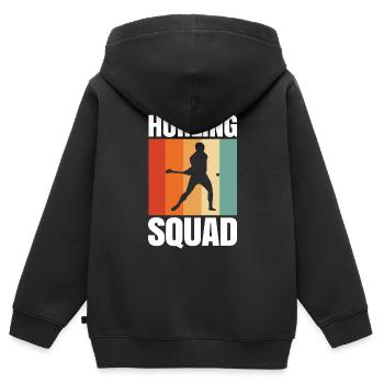 Schleudern Hurling - Kinder Premium Organic Zip Hoodie - Schwarz - Hinten - AI Model Kid Male (0cm)