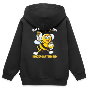 Kindergartenkind Biene Kindergarten Start Geschenk - Kinder Premium Organic Zip Hoodie - Schwarz - Hinten - AI Model Kid Male (0cm)