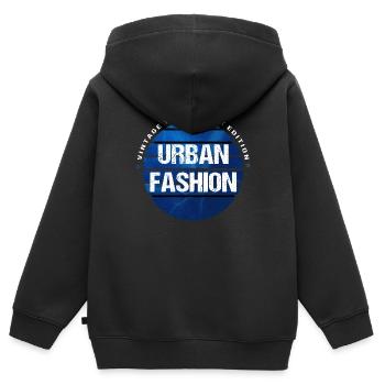 Urban Fashion Limited blue white - Kids Premium Organic Zip-up Hoodie - black - Back - AI Model Kid Male (0cm)