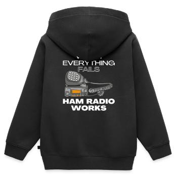 Ham Radio Operator Amateur Radio Amateur Radio Operator - Kids Premium Organic Zip-up Hoodie - black - Back - AI Model Kid Male (0cm)