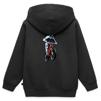 VTT VTT VTT VTT - Sweat Premium à capuche zippé enfant bio - noir - Dos - AI Model Kid Male (0cm)
