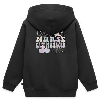 Gestionnaire de cas d’infirmière autorisée Gestion de cas en soins infirmiers d’Halloween - Sweat Premium à capuche zippé enfant bio - noir - Dos - AI Model Kid Male (0cm)