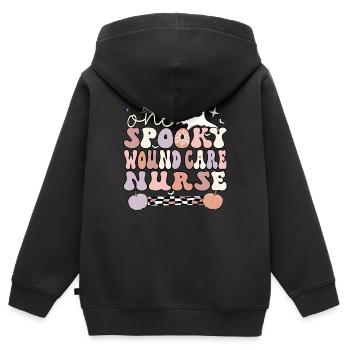 Infirmière en soins des plaies Halloween RN Cadeau de soins infirmiers des plaies - Sweat Premium à capuche zippé enfant bio - noir - Dos - AI Model Kid Male (0cm)