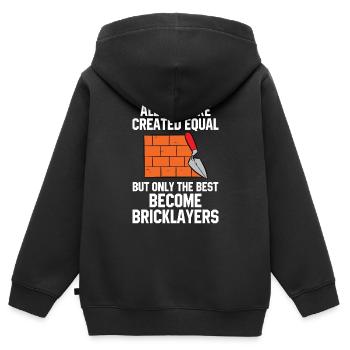 Maurer Arbeit Spruch - Kinder Premium Organic Zip Hoodie - Schwarz - Hinten - AI Model Kid Male (0cm)