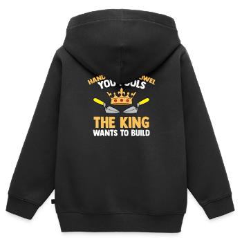 Maurer Arbeit Spruch - Kinder Premium Organic Zip Hoodie - Schwarz - Hinten - AI Model Kid Male (0cm)