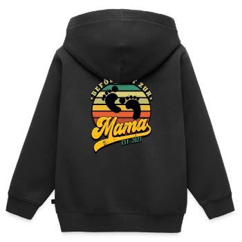 Werdende Mama 2023 - Kinder Premium Organic Zip Hoodie - Schwarz - Hinten - AI Model Kid Male (0cm)
