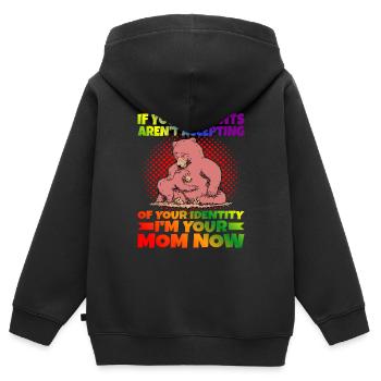 If Your Parents Aren't Accepting Of Your Identity1 - Kinder Premium Organic Zip Hoodie - Schwarz - Hinten - AI Model Kid Male (0cm)