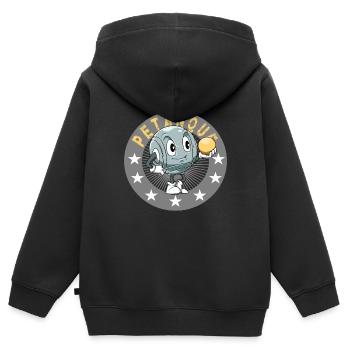Petanque Petanque Geschenke für einen Petanque - Kinder Premium Organic Zip Hoodie - Schwarz - Hinten - AI Model Kid Male (0cm)