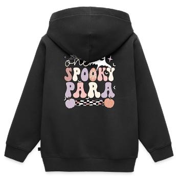 Paraprofessionnel Halloween Para Teacher Parapro - Sweat Premium à capuche zippé enfant bio - noir - Dos - AI Model Kid Male (0cm)