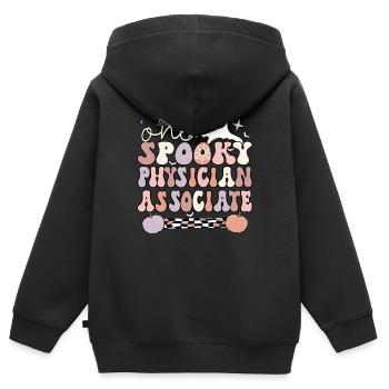 Spooky Physician Associate Halloween PA Gifts - Kids Premium Organic Zip-up Hoodie - black - Back - AI Model Kid Male (0cm)