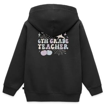 6th Grade Teacher Halloween Sixth Grade Crew - Kinder Premium Organic Zip Hoodie - Schwarz - Hinten - AI Model Kid Male (0cm)