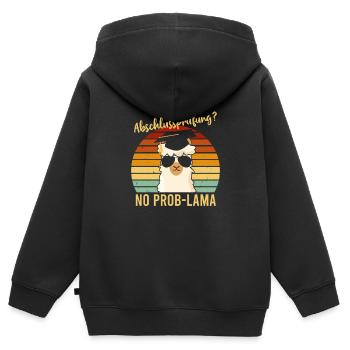 Examen final Certificat de fin d’études No Problama - Sweat Premium à capuche zippé enfant bio - noir - Dos - AI Model Kid Male (0cm)