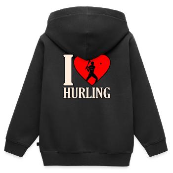 Ich Liebe Schleudern - Kinder Premium Organic Zip Hoodie - Schwarz - Hinten - AI Model Kid Male (0cm)