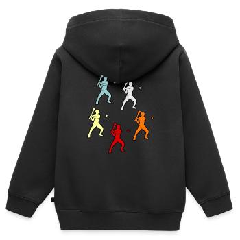 Hurling sportspiel - Kinder Premium Organic Zip Hoodie - Schwarz - Hinten - AI Model Kid Male (0cm)