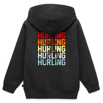 Retro-sport Schleudern - Kinder Premium Organic Zip Hoodie - Schwarz - Hinten - AI Model Kid Male (0cm)