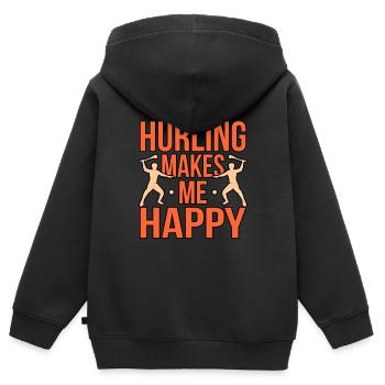 Schleudern Macht Mich Glücklich - Kinder Premium Organic Zip Hoodie - Schwarz - Hinten - AI Model Kid Male (0cm)