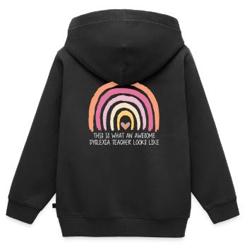 This Is What An Awesome Dyslexia Teacher Looks - Kinder Premium Organic Zip Hoodie - Schwarz - Hinten - AI Model Kid Male (0cm)