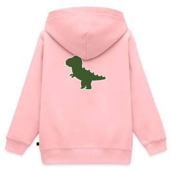 Kleiner Dinosaurier T-Shirt Geschenk - Kinder Premium Organic Zip Hoodie - Rosa - Hinten - AI Model Kid Female (0cm)