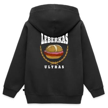 Leberkas Ultras - Kinder Premium Organic Zip Hoodie - Schwarz - Hinten - AI Model Kid Male (0cm)
