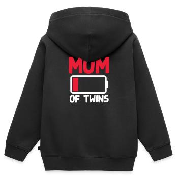 Mutter Von Zwillingen Schwangerschaftsanzeige - Kinder Premium Organic Zip Hoodie - Schwarz - Hinten - AI Model Kid Male (0cm)
