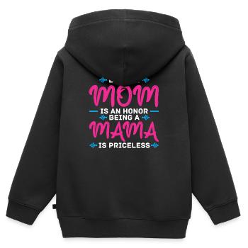 Eine Mutter -Ehren -Mama Zu Sein, Ist - Kinder Premium Organic Zip Hoodie - Schwarz - Hinten - AI Model Kid Male (0cm)