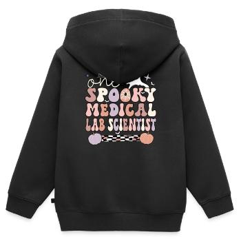 Medical Lab Scientist Halloween Medical Lab Gift - Kinder Premium Organic Zip Hoodie - Schwarz - Hinten - AI Model Kid Male (0cm)