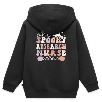 Infirmière de recherche Recherche clinique Soins infirmiers Halloween - Sweat Premium à capuche zippé enfant bio - noir - Dos - AI Model Kid Male (0cm)