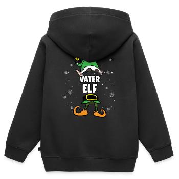 Vater Elf Partnerlook Weihnachten - Kinder Premium Organic Zip Hoodie - Schwarz - Hinten - AI Model Kid Male (0cm)