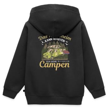 Das Altersheim Kann Warten Ich Geh Campen Opa & - Kinder Premium Organic Zip Hoodie - Schwarz - Hinten - AI Model Kid Male (0cm)