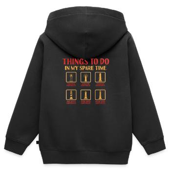 Leuchtturm In Meiner Freizeit - Kinder Premium Organic Zip Hoodie - Schwarz - Hinten - AI Model Kid Male (0cm)