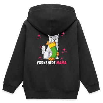 Yorkshire Mama - Kinder Premium Organic Zip Hoodie - Schwarz - Hinten - AI Model Kid Male (0cm)
